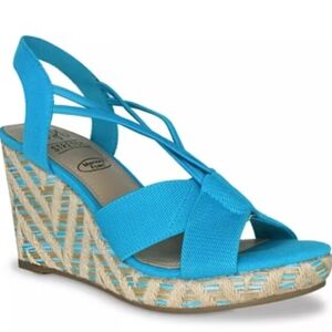 NWB Impo Teshia‎ Wedge Sandal Ocean Blue Size 8